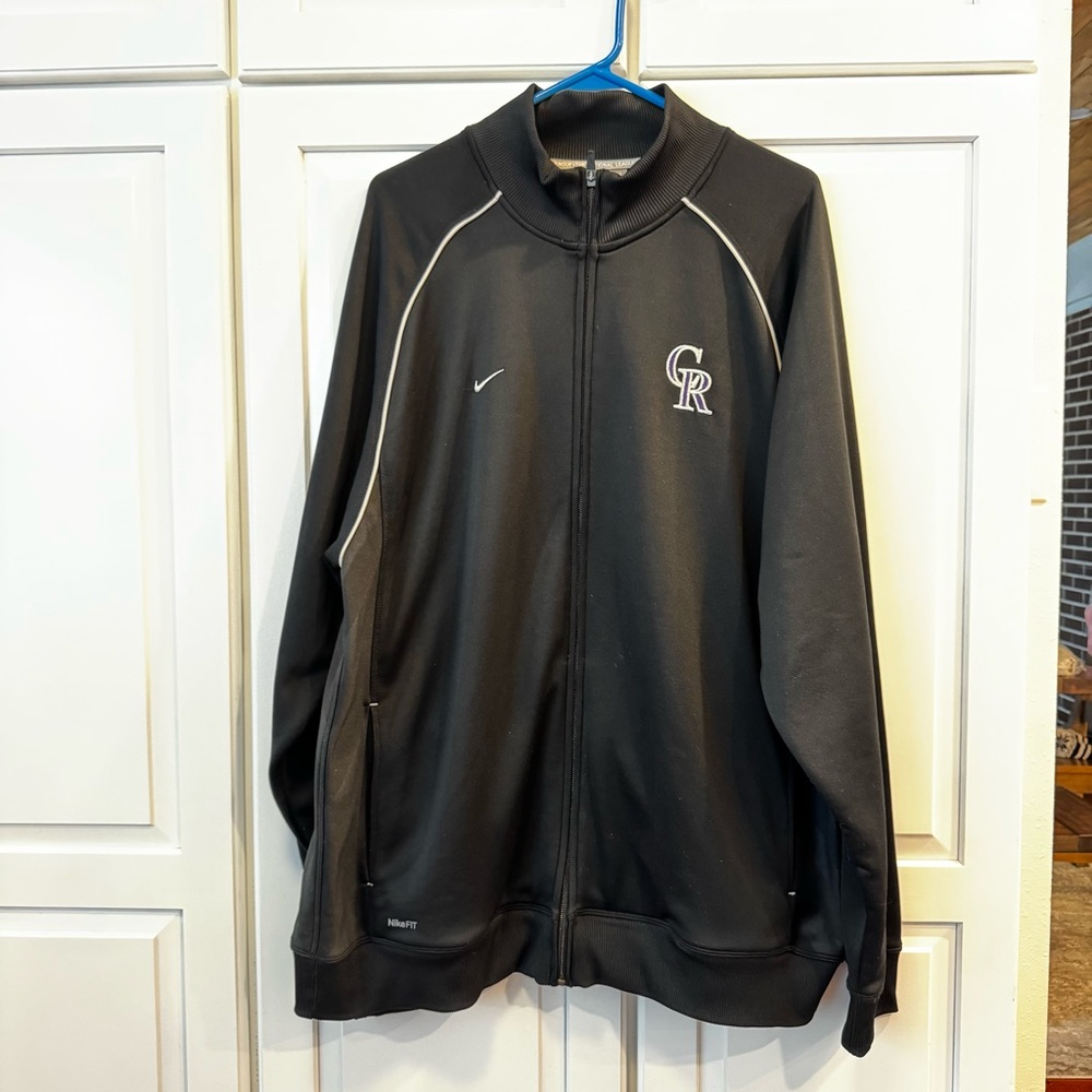 Nike-FIT dry - Colorado Rockies Genuine Merchandise Black Full-Zip Jacket. XXL